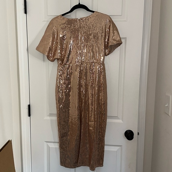 Express Sequin Dress in Rose Gold - Picture 3 of 5